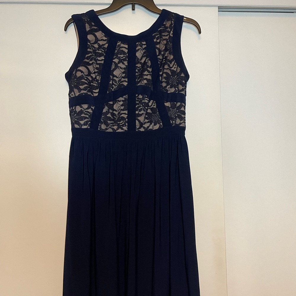 SOLD Elegant Navy Lace Dress
